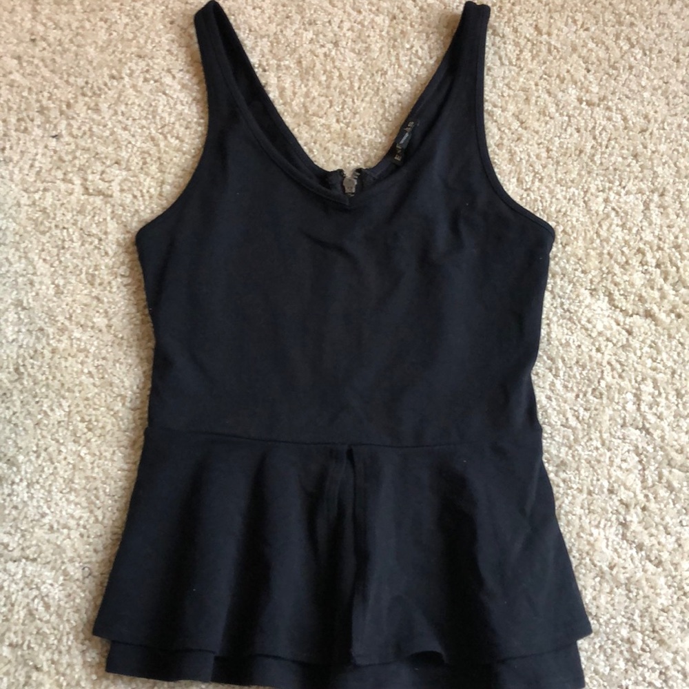 Black Express peplum tank top